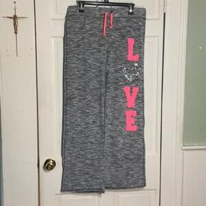 No Boundaries thin grey & pink sweatpants SZ Lg